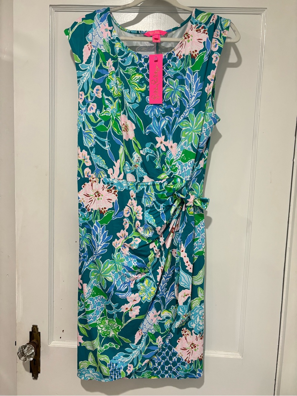 NWT Lilly Pulitzer - Toryn Sheath Dress in Teal and Pink -XL